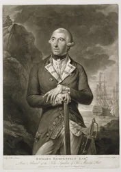 Portrait of Richard Kempenfelt, Rear-Admiral of the Blue, engraved by Richard Earlom, pub. by John Boydell